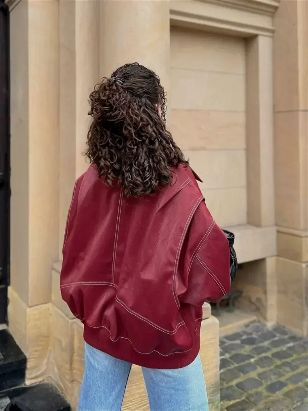 Fitted Bomber Jacket – Dropped Shoulders & Zip Front