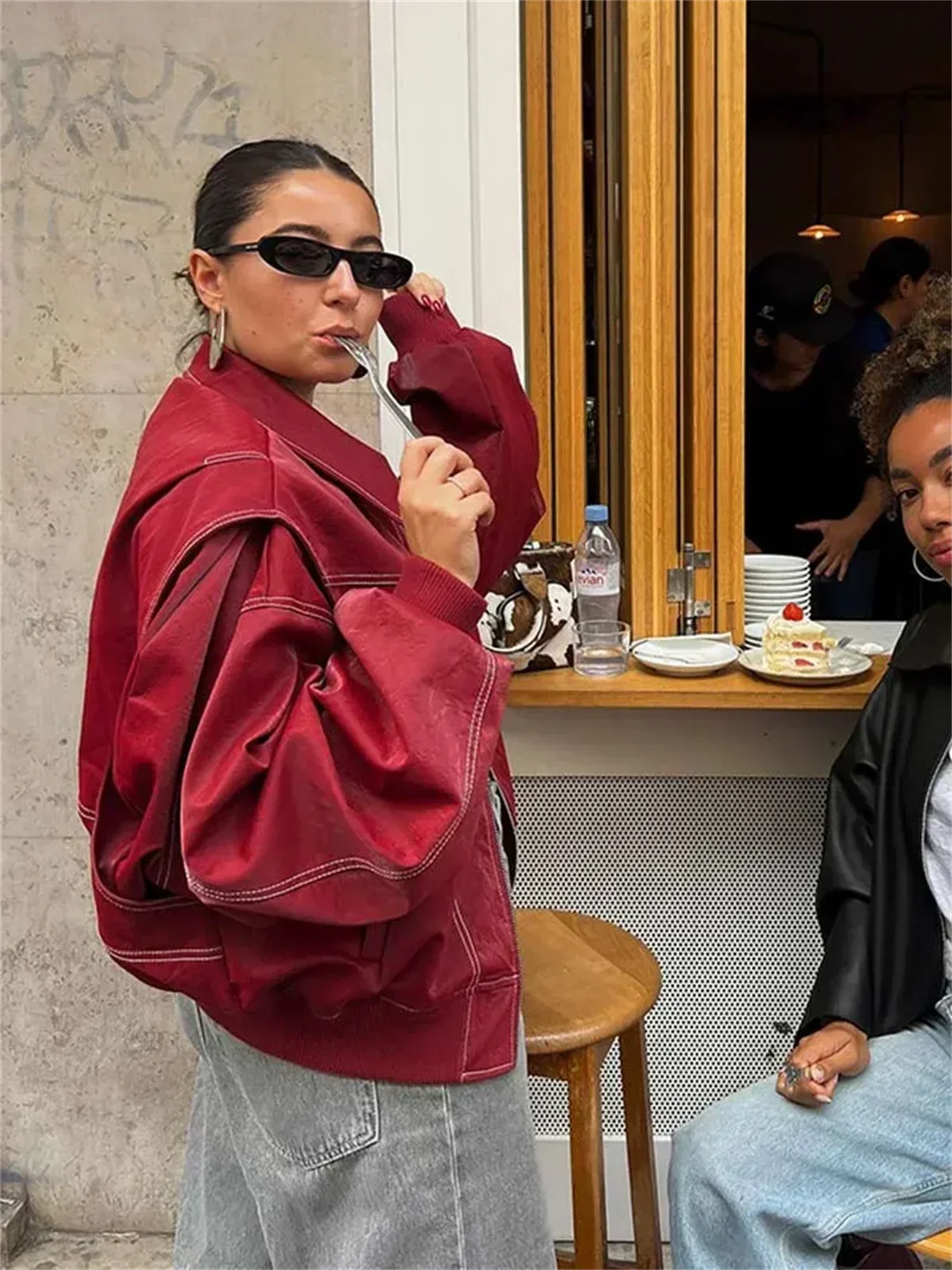 Fitted Bomber Jacket – Dropped Shoulders & Zip Front