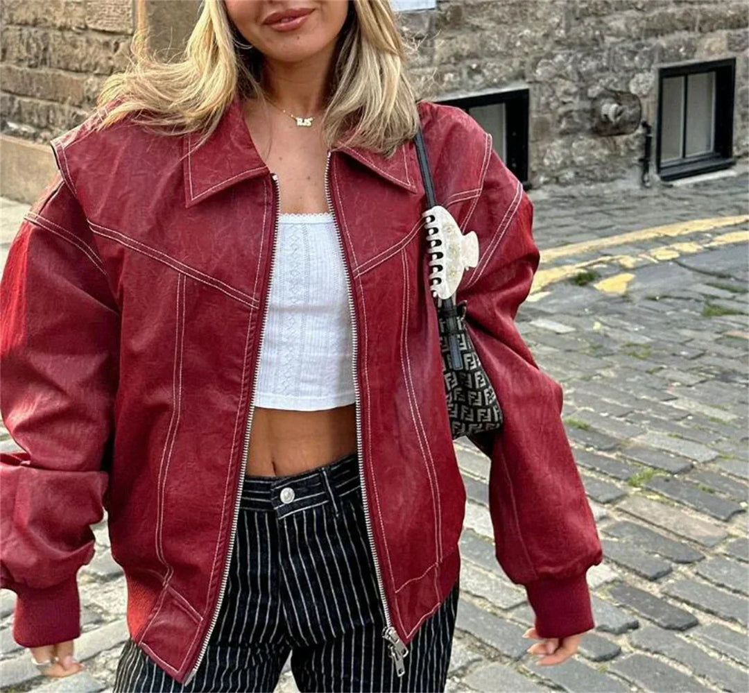 Fitted Bomber Jacket – Dropped Shoulders & Zip Front