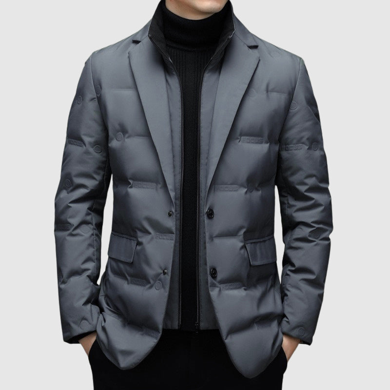 Puffer Blazer – Quilted Body & Structured Lapel Collar
