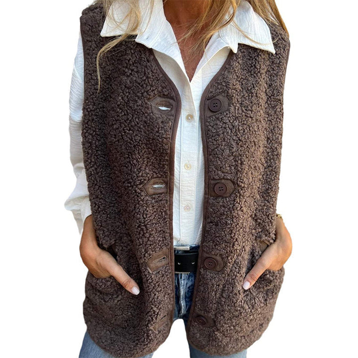 Sherpa Vest – Button Front & Plush Textured Finish