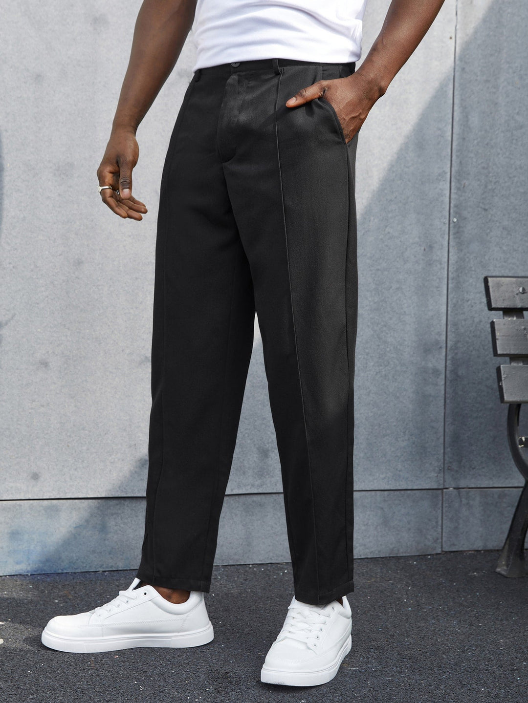 Tailored Trousers – Front Seam & Tapered Wide Leg