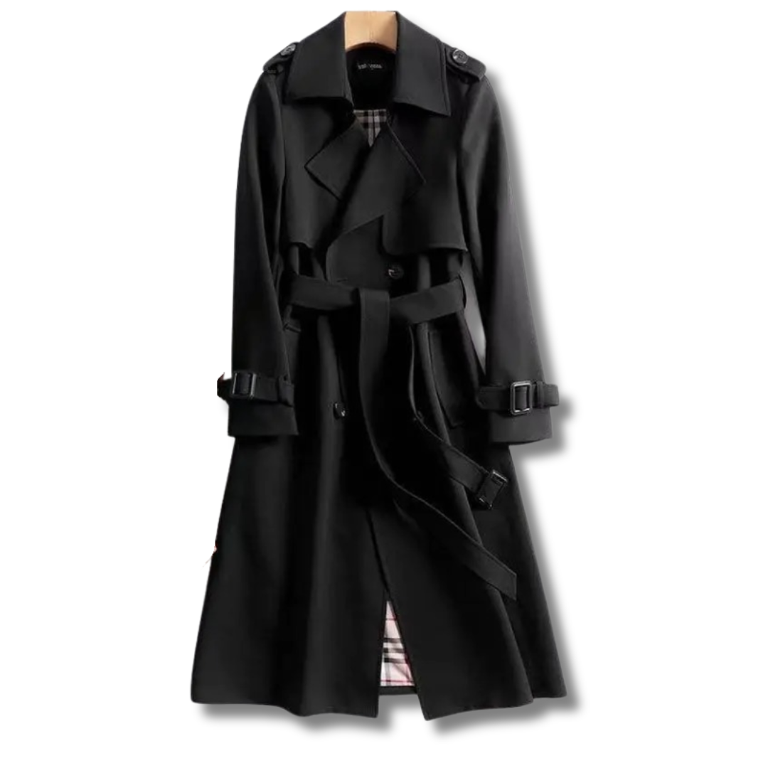 Trench Coat – Belted Waist & Double-Breasted Front