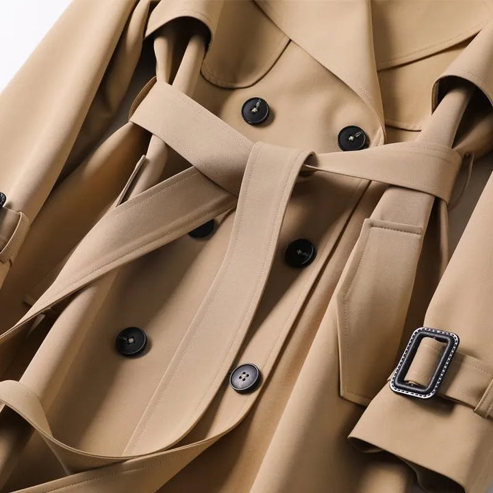 Trench Coat – Belted Waist & Double-Breasted Front