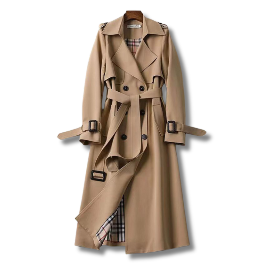 Trench Coat – Belted Waist & Double-Breasted Front