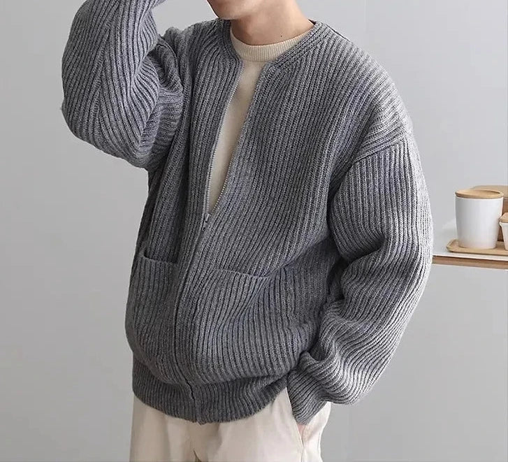 Zip Jumper – Ribbed Texture & Relaxed Fit
