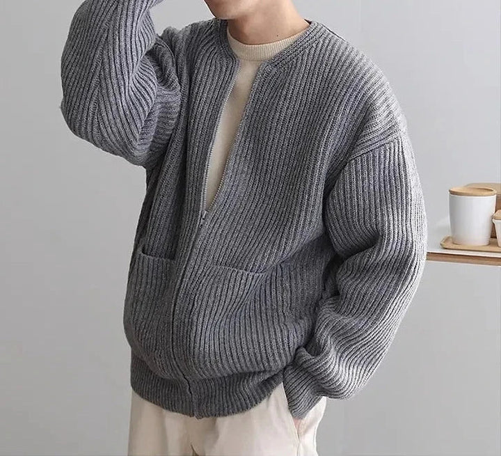 Zip Jumper – Ribbed Texture & Relaxed Fit