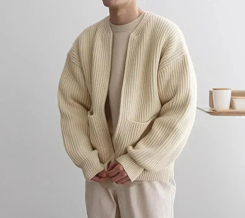 Zip Jumper – Ribbed Texture & Relaxed Fit