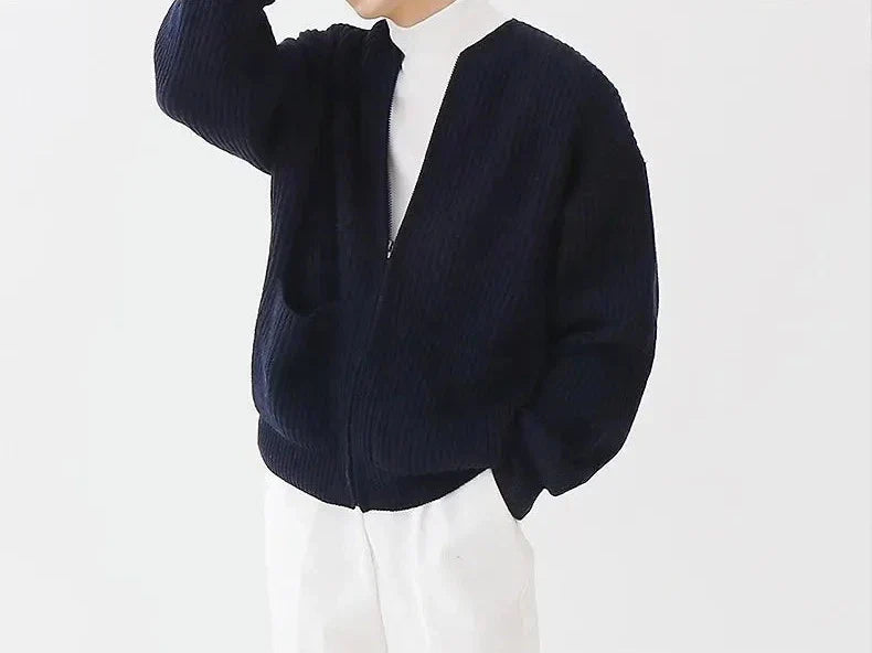 Zip Jumper – Ribbed Texture & Relaxed Fit