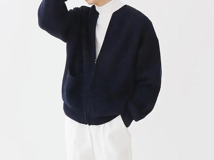 Zip Jumper – Ribbed Texture & Relaxed Fit