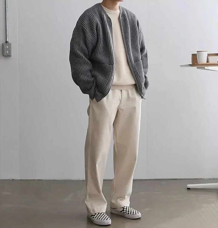 Zip Jumper – Ribbed Texture & Relaxed Fit