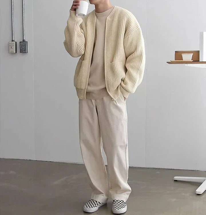 Zip Jumper – Ribbed Texture & Relaxed Fit