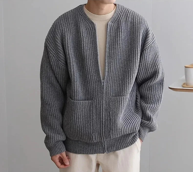 Zip Jumper – Ribbed Texture & Relaxed Fit