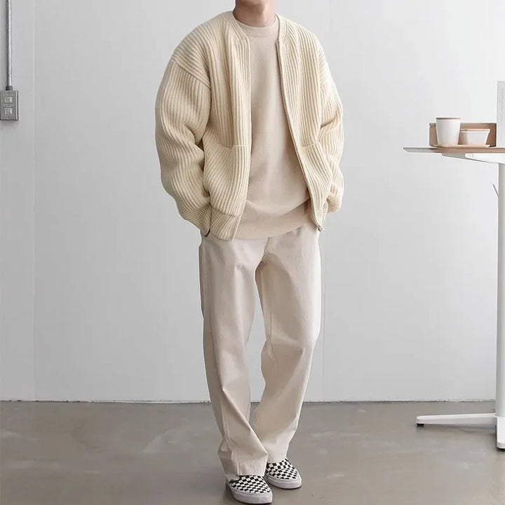 Zip Jumper – Ribbed Texture & Relaxed Fit