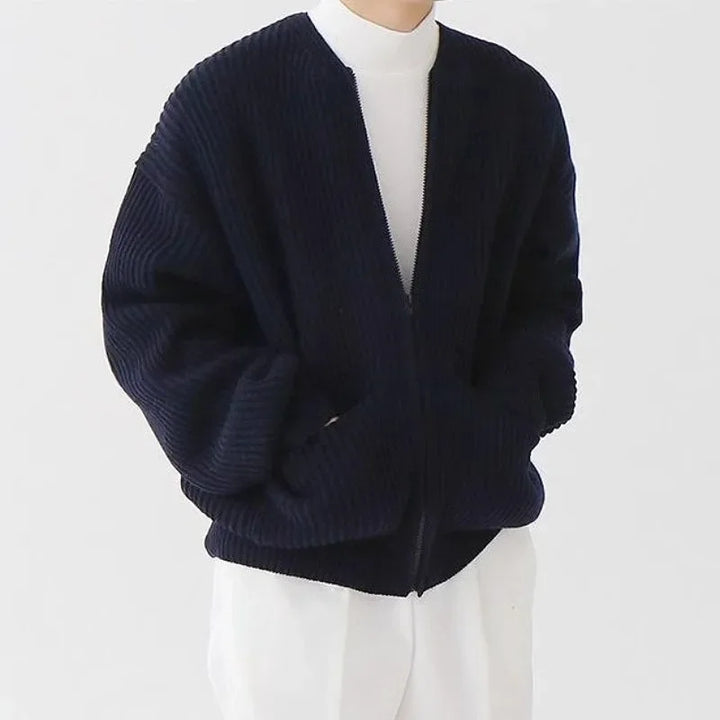 Zip Jumper – Ribbed Texture & Relaxed Fit