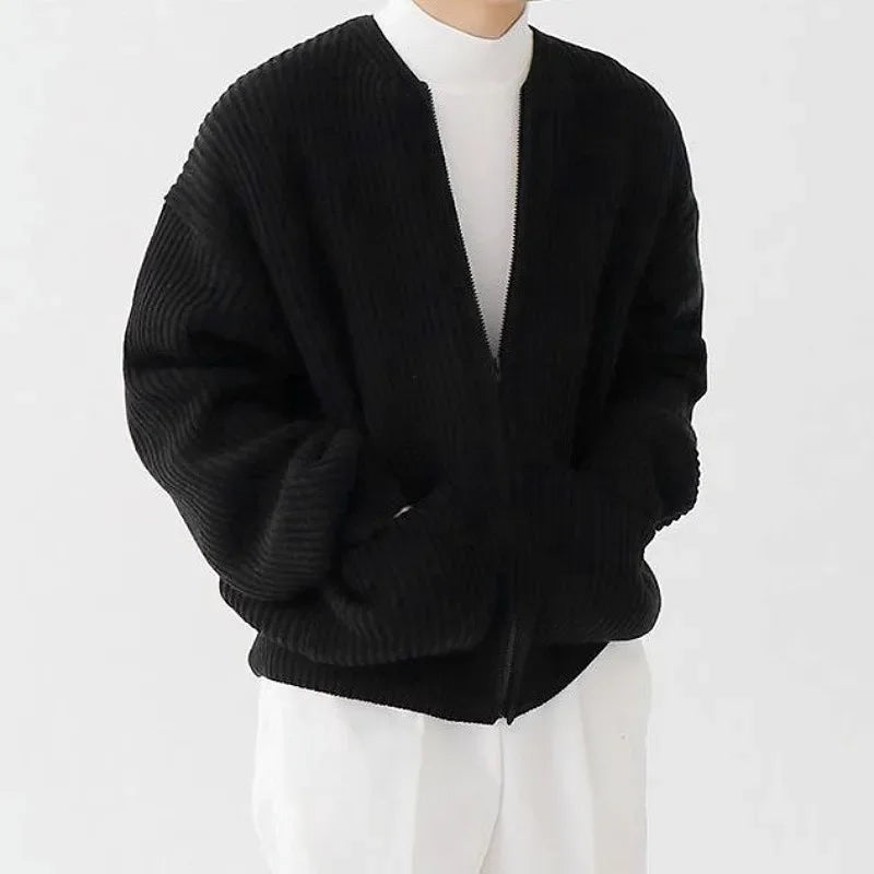 Zip Jumper – Ribbed Texture & Relaxed Fit