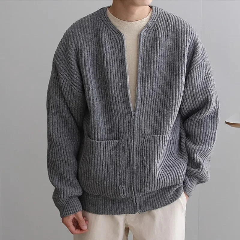 Zip Jumper – Ribbed Texture & Relaxed Fit