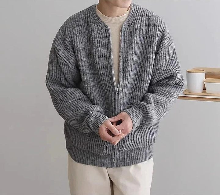 Zip Jumper – Ribbed Texture & Relaxed Fit