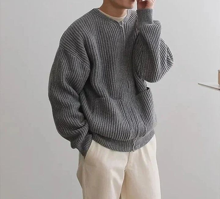 Zip Jumper – Ribbed Texture & Relaxed Fit