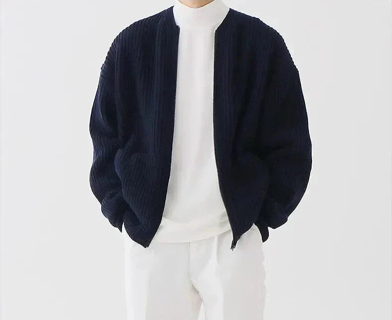 Zip Jumper – Ribbed Texture & Relaxed Fit