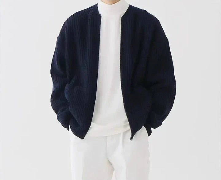 Zip Jumper – Ribbed Texture & Relaxed Fit