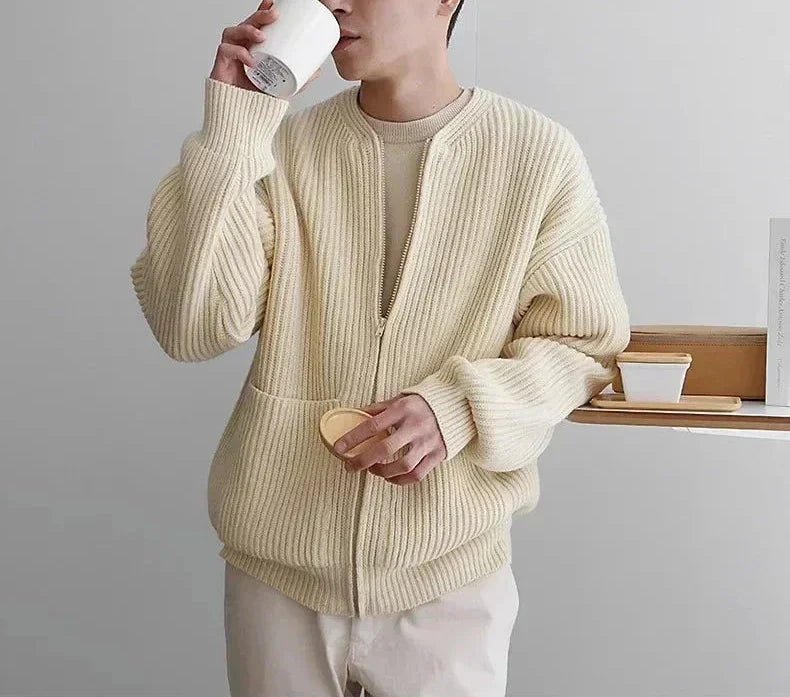 Zip Jumper – Ribbed Texture & Relaxed Fit