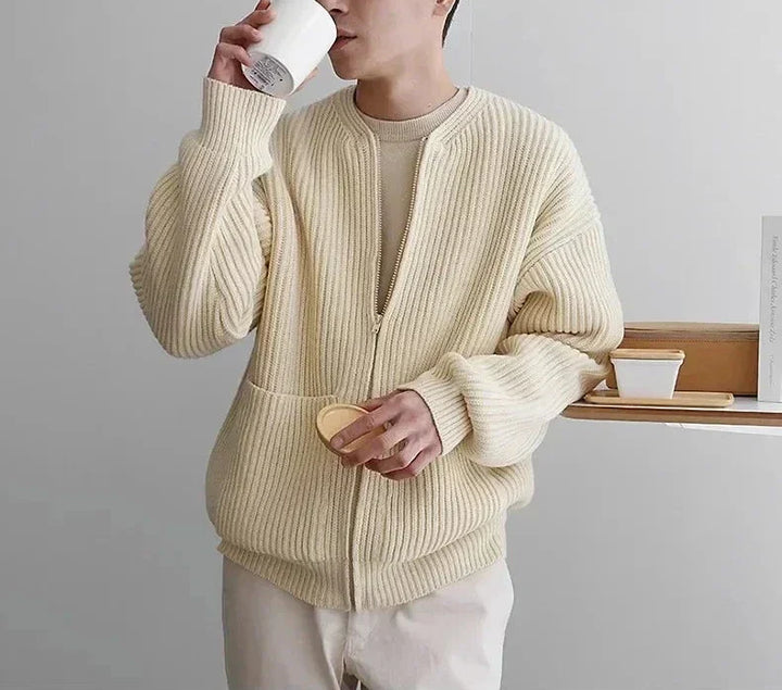Zip Jumper – Ribbed Texture & Relaxed Fit